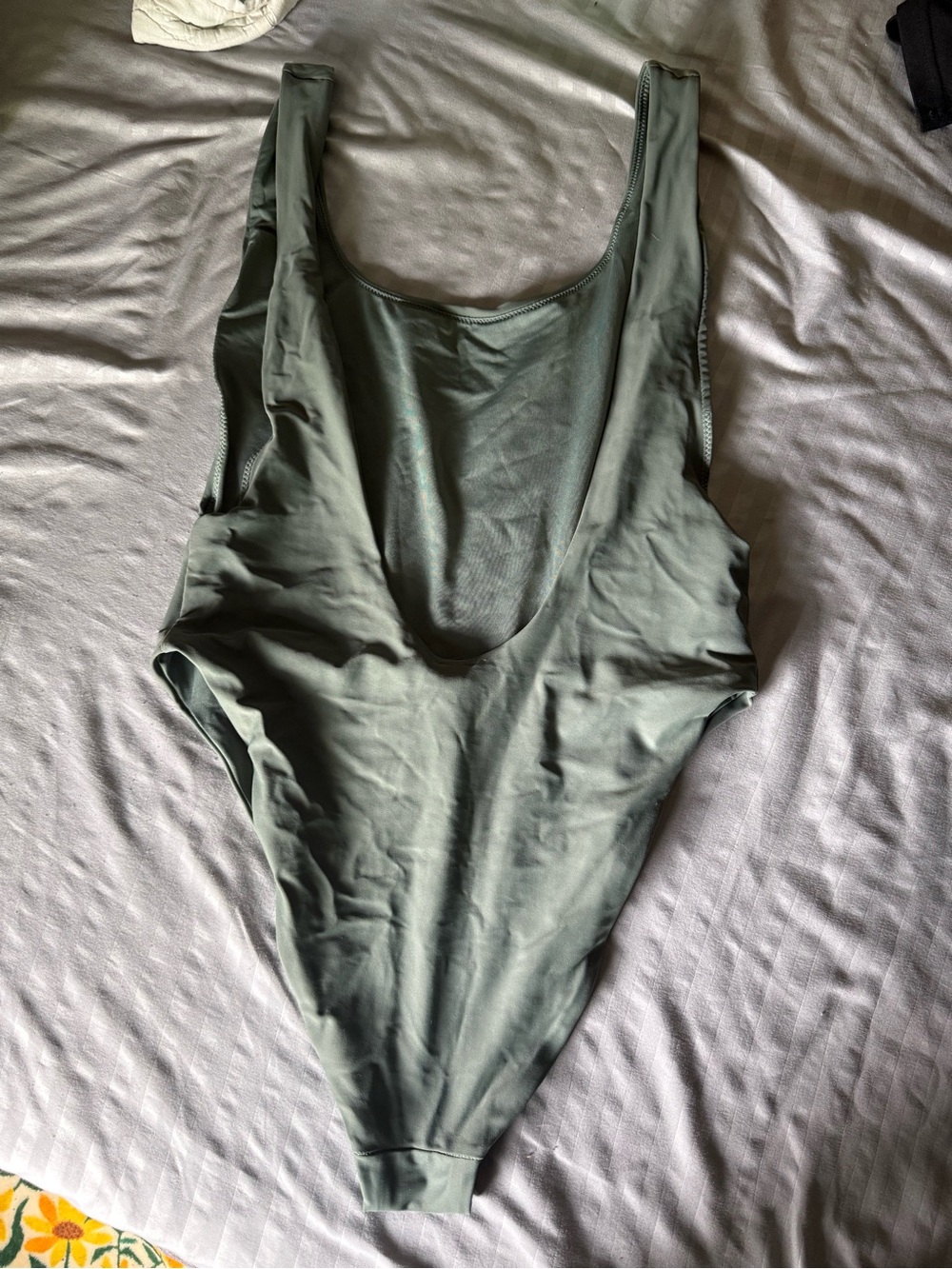 aerie Olive Green Scoop Back One-Piece Swimsuit - Picture 3 of 4